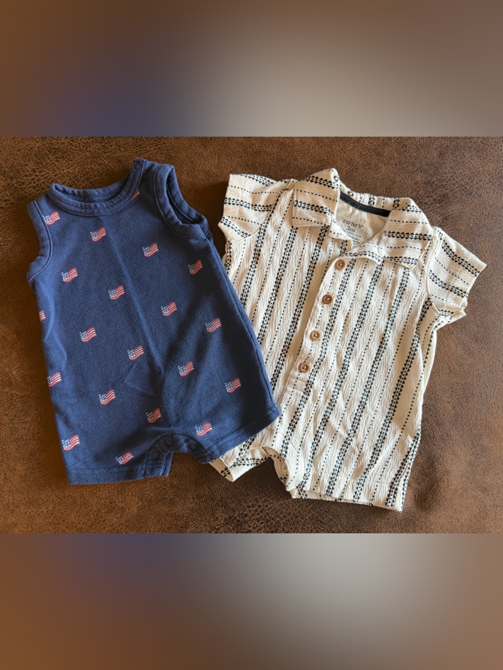 Carter’s 0-3M Baby Boy 2-Piece Romper Bundle